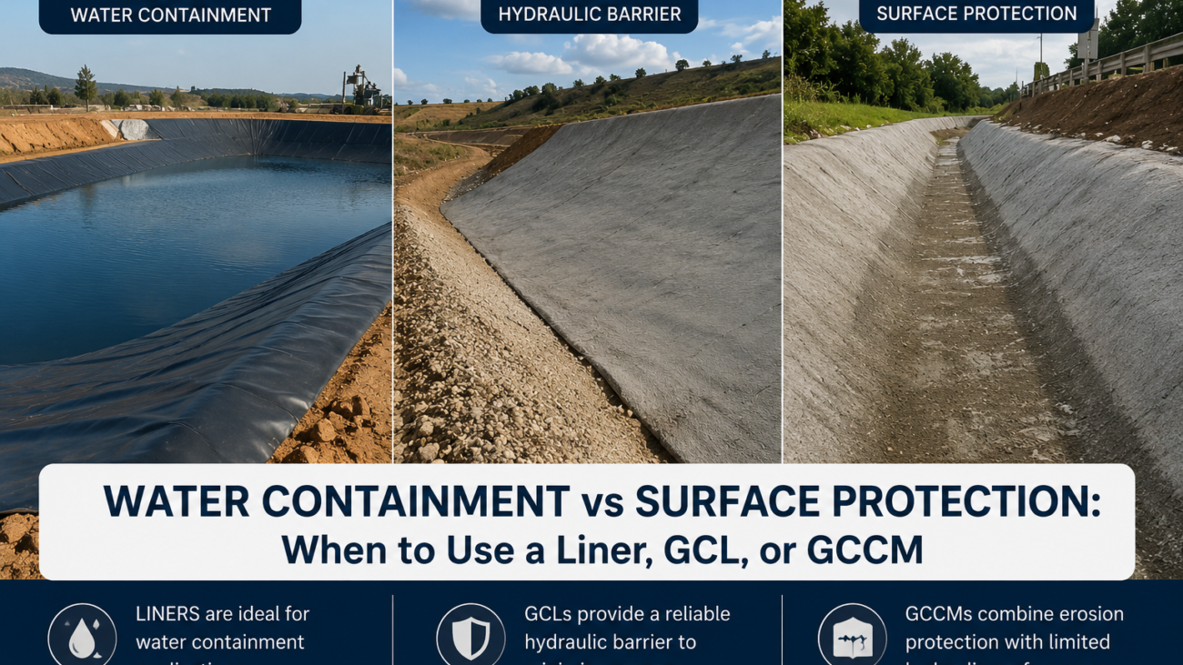 Water Containment vs Surface Protection When to Use a Liner, GCL, or GCCM