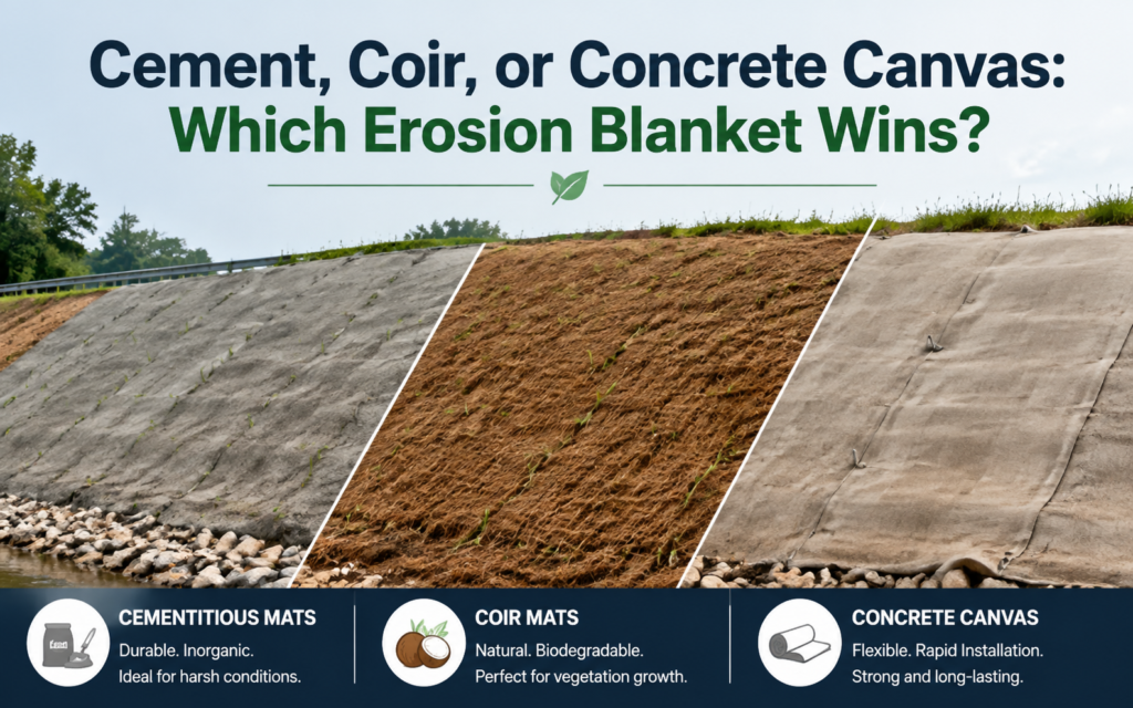 Cement, Coir, or Concrete Canvas: Which Erosion Blanket Wins? 