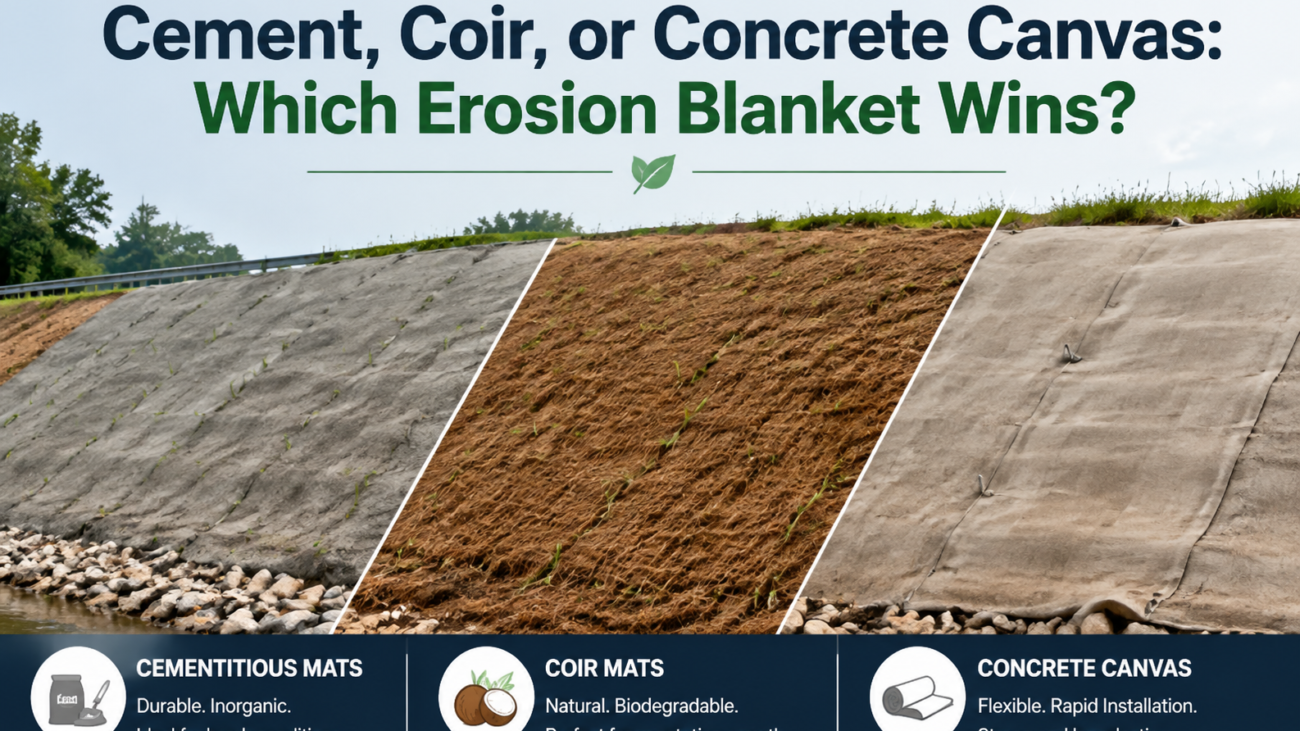 Cement, Coir, or Concrete Canvas: Which Erosion Blanket Wins?